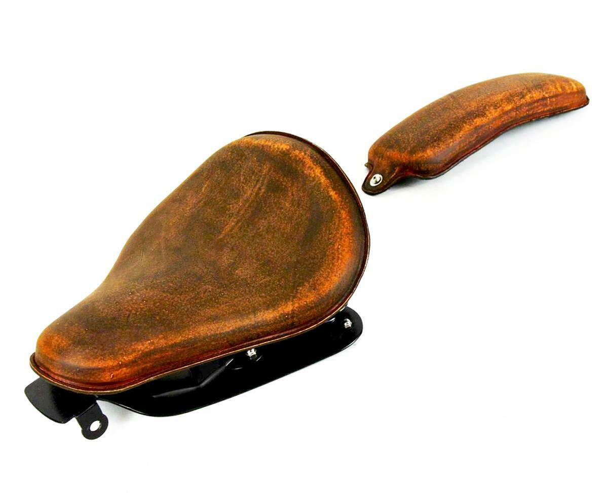 2007-2009 Harley Sportster Seat Conversion Kit & P-pad 201 Brown Dis Leather bcs - Mother Road Customs