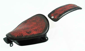 2004-2006 Sportster Harley Seat Kit Ant Red Snake All Models Leather pad USA bc - Mother Road Customs