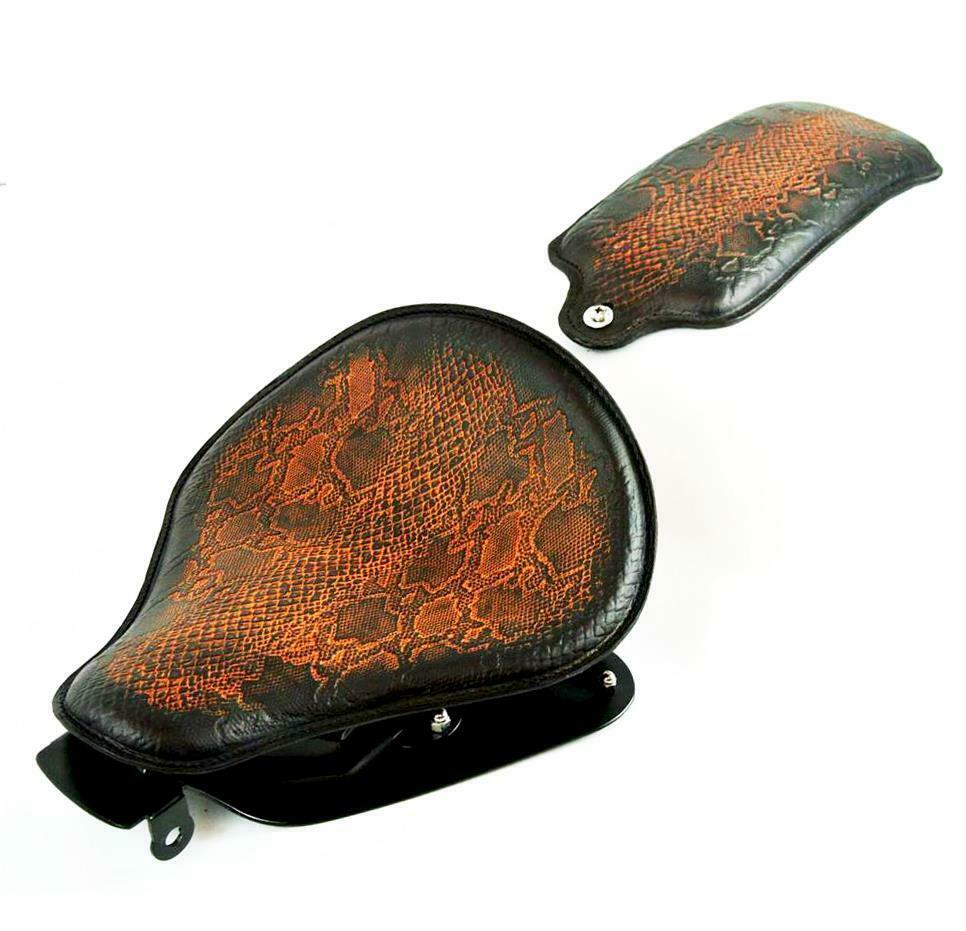 2007-2009 Harley Sportster Seat Conversion Kit P-Pad  Ant Brown Snake Python bc - Mother Road Customs