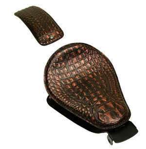 2010-2022 Sportster Harley Seat pad Kit Black Copper Alligator Models Leather bc