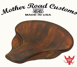 Spring Solo Tractor Seat Harley Touring Indian Chief 17x16" 201 Brn Distressed - Mother Road Customs