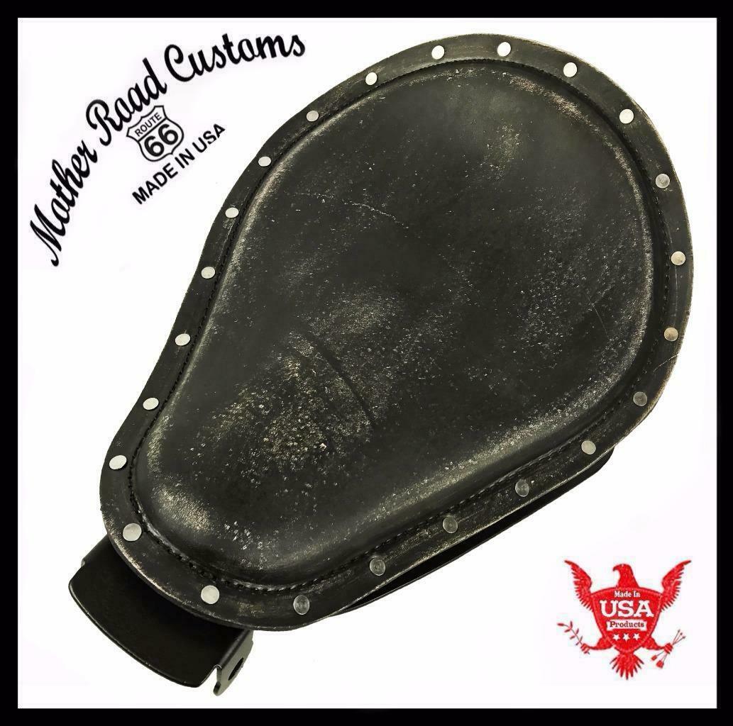 2004-2006 Harley Sportster Spring Solo Seat Mount Kit Blk Dis Leather Rivets bcs - Mother Road Customs