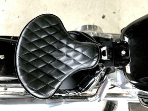 Spring Seat Chopper Sporster Softai Harley Bobber 15x14" Black Diamond Stitched