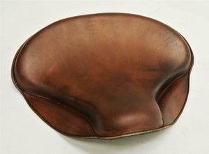 15x14" Brown Leather Spring Solo Tractor Seat Chopper Bobber Harley Sportster - Mother Road Customs