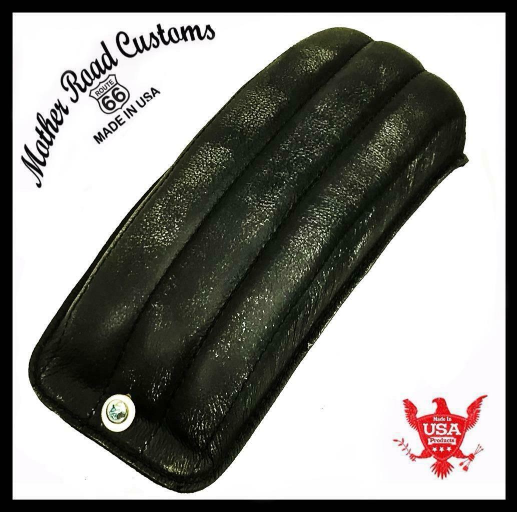 2010-2020 Harley Sportster Seat Passenger Black Distress Leather Tuck Roll P-Pad - Mother Road Customs