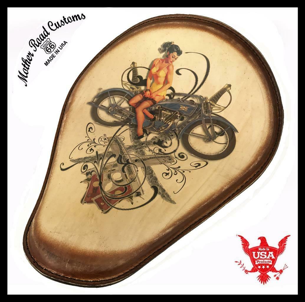 Spring Seat Harley Sportster Chopper Bobber Honda 10x13 Guns Sword Tattoo