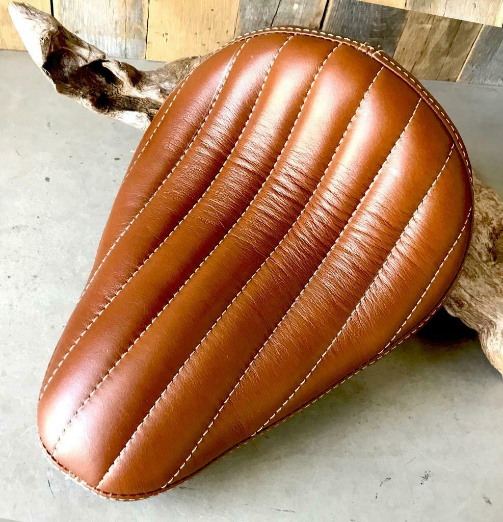 Seat Chopper Harley Sportster Bobber Bates Style Vintage Distressed Tuck Roll - Mother Road Customs