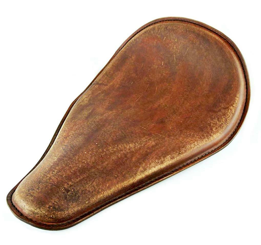 Spring Solo Seat Chopper Bobber Harley Softail 11x16 Brown Distressed Leather