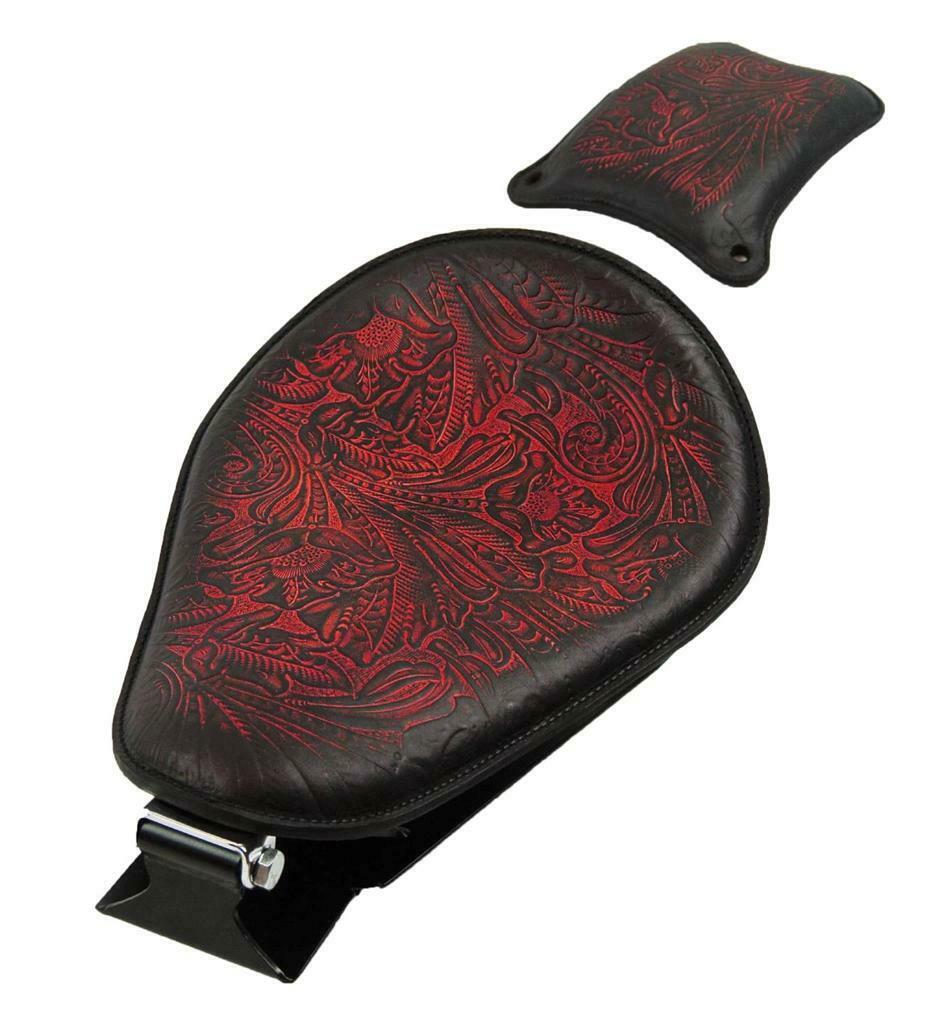 1985-2016 Honda Rebel 250 Spring Seat Pad Mounting Bobber Kit Ant Red Tooled  bc - Mother Road Customs