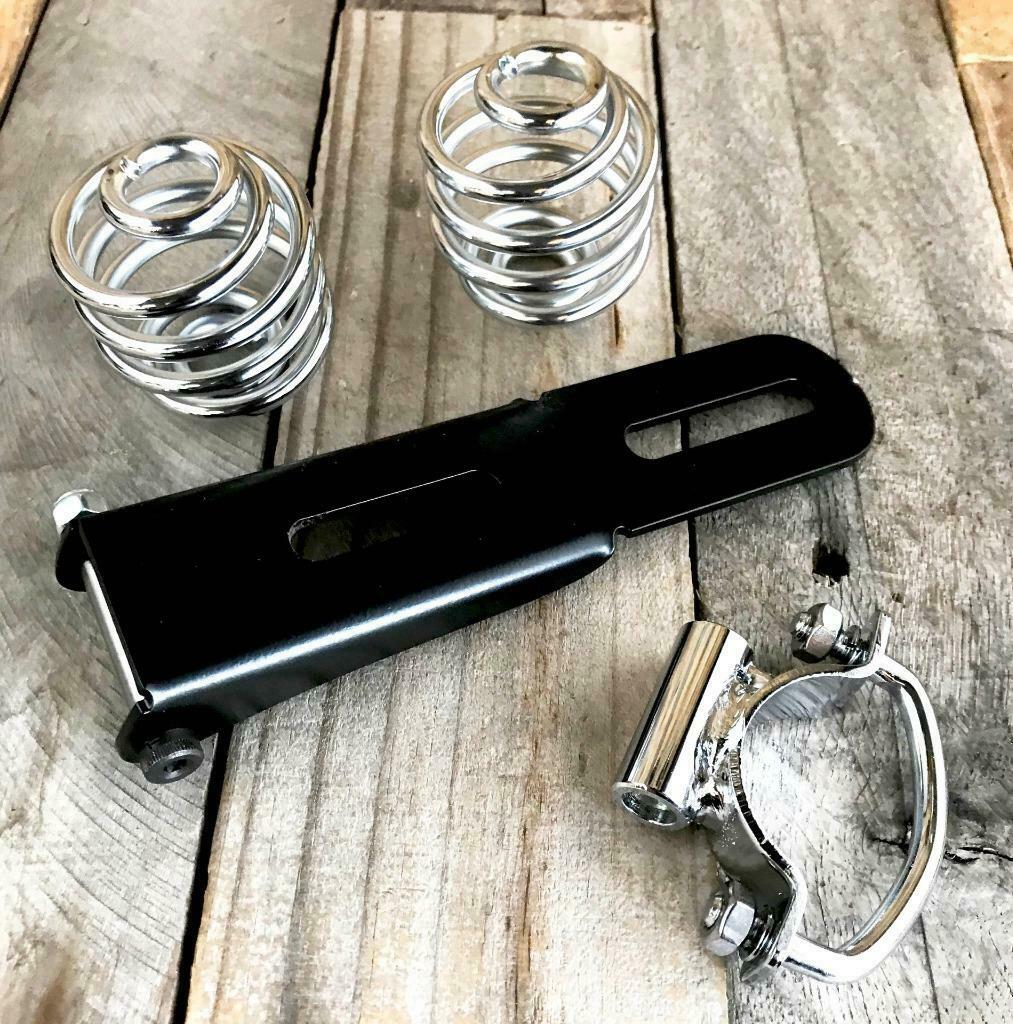 Bolt On Spring Seat Mounting Hinge Hardware Harley Chopper Chrome 2" Springs - Mother Road Customs