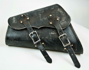 Sportster Saddle Bag 1982-2020 Black Distress Made In USA! Chopper Harley Seat - Mother Road Customs