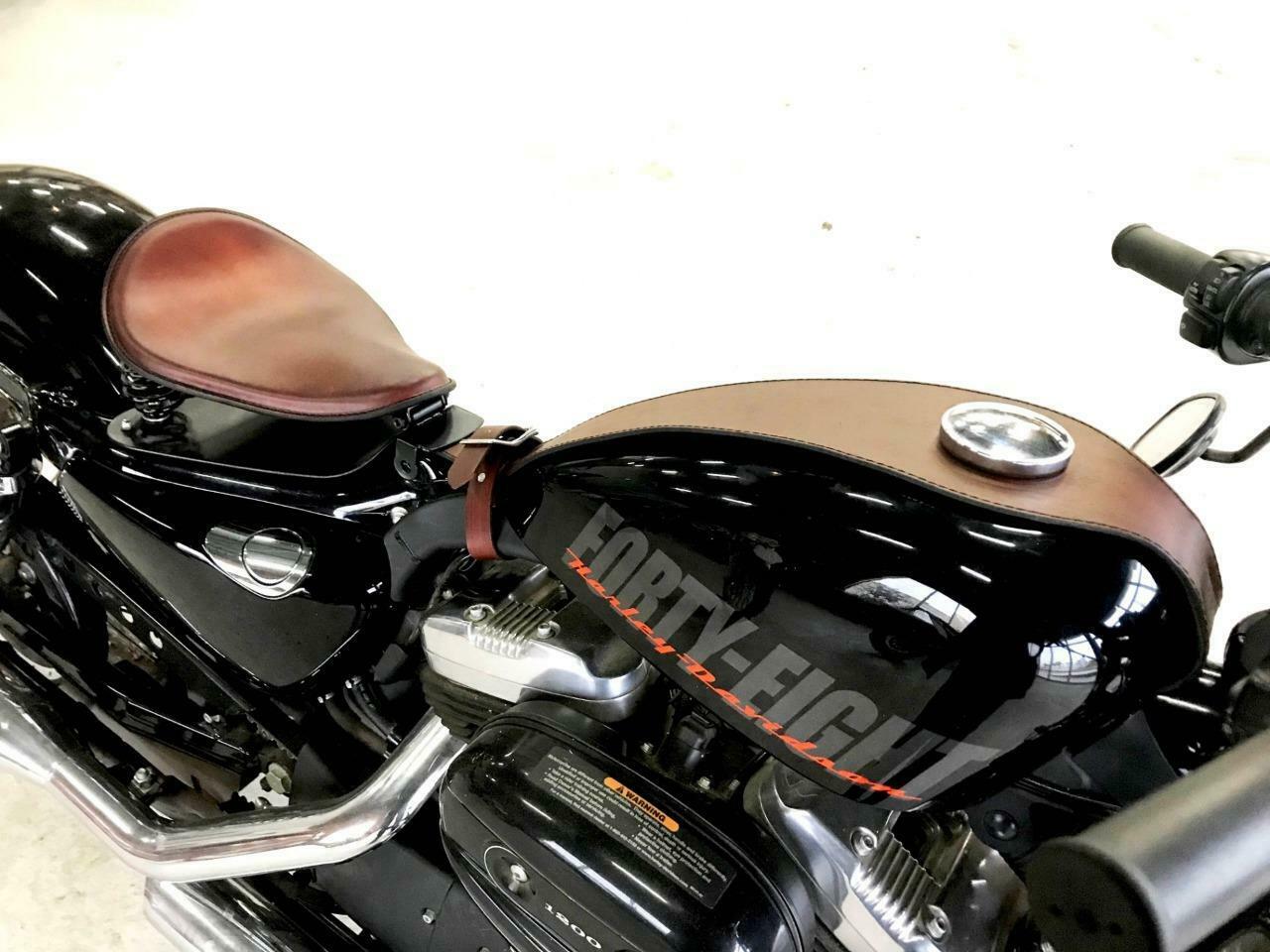 Tank Bib 2004-2022 Harley Sportster Brown Leather Fits All Models