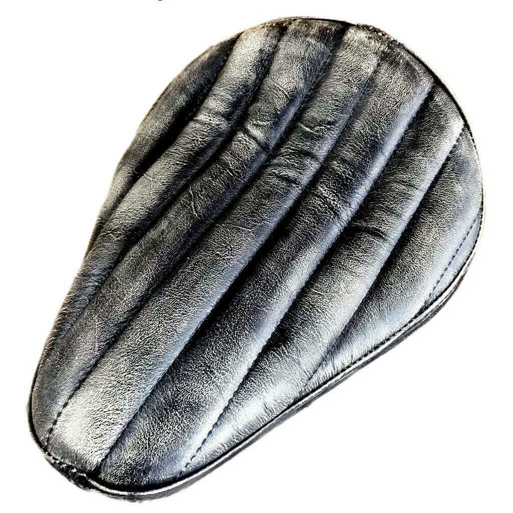 Harley Sportster Spring Seat Chopper Vintage BlkDist Tuck Roll Gel F Bates Style - Mother Road Customs