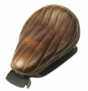 2004-2006 Harley Sportster Spring Solo Seat Chopper Brown Dist Tuck Roll Leather - Mother Road Customs