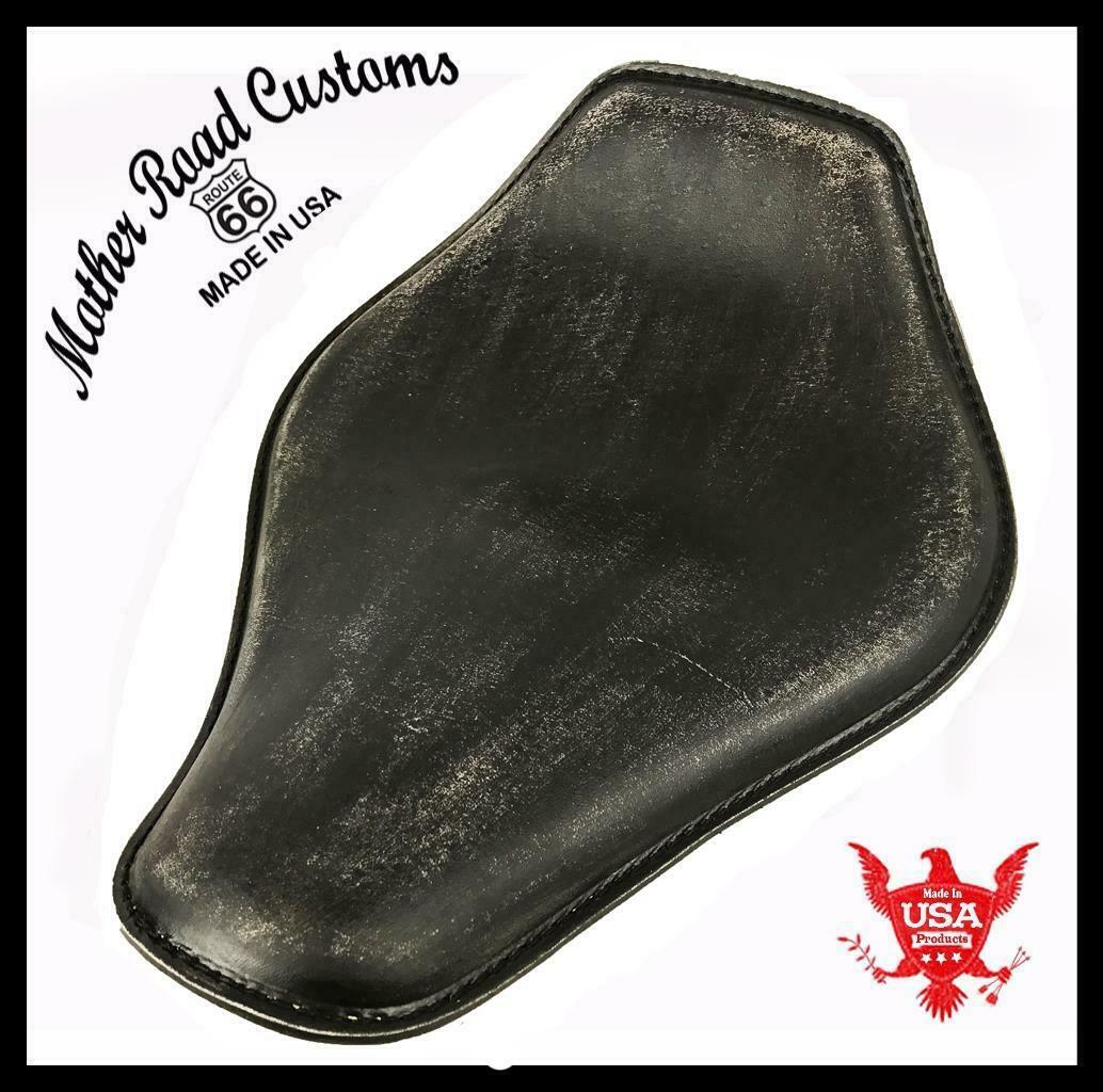 Harley Sportster Honda Spring Seat Chopper Bobber10x13 Blk Ds Snub Nose Leather - Mother Road Customs