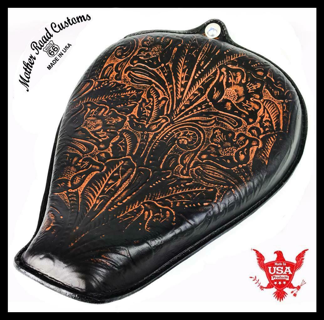 2010-2022 Sportster Harley On The Frame Seat Ant Brown Tooled Leather All Models