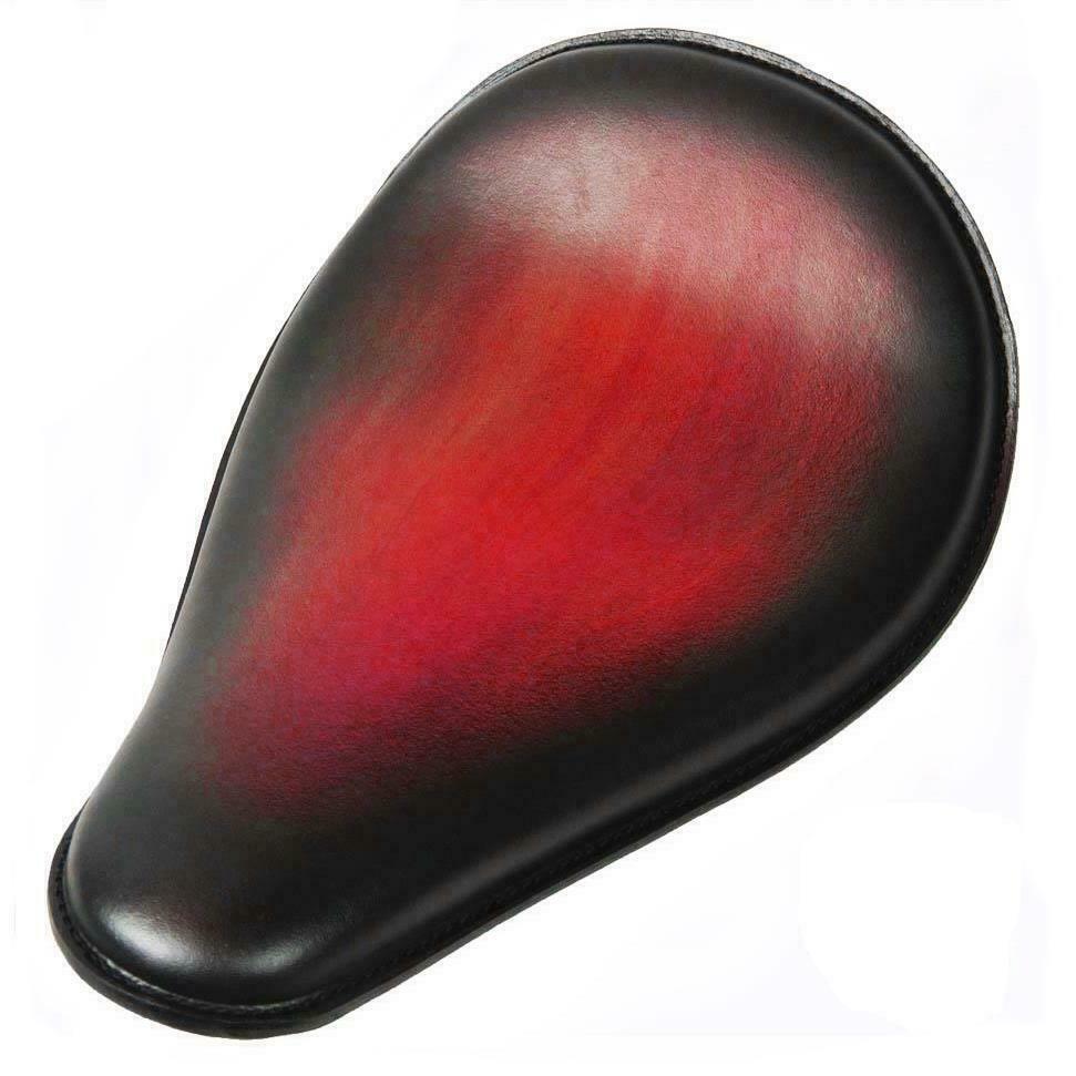 Spring Solo Seat Chopper Bobber Harley Softail 11x16 Antiqu Red Sunburst Leather