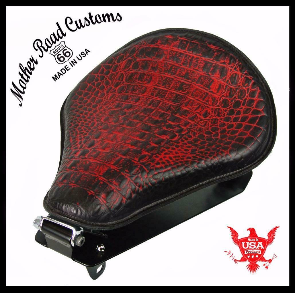 2014-2025 Yamaha Bolt Spring Seat Conversion Kit AntRed Alligator Leather bc MRC