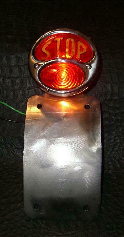 thumbnail image 2 of Custom Tail Brake Light & License Plate Mount Bracket For Harley Chopper Bobber 2 of 6