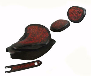 2014-2021 Indian Chief AntRed Tooled Spring Seat Mounting Kit Pad Back Rest Bib bs