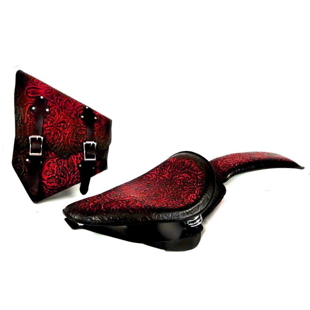 2000-2017 Harley Softail Spring Seat P-Pad Saddle Bag Mounting Kit Antiqu Red cc - Mother Road Customs