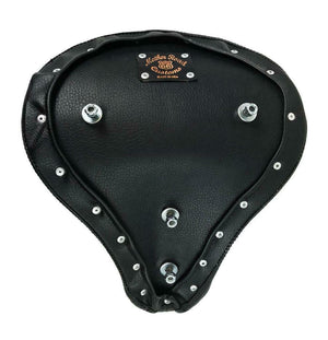 Seat Chopper Harley Softail Bobber Dyna 13x15" Black Dist Bates Style Tuck Roll - Mother Road Customs