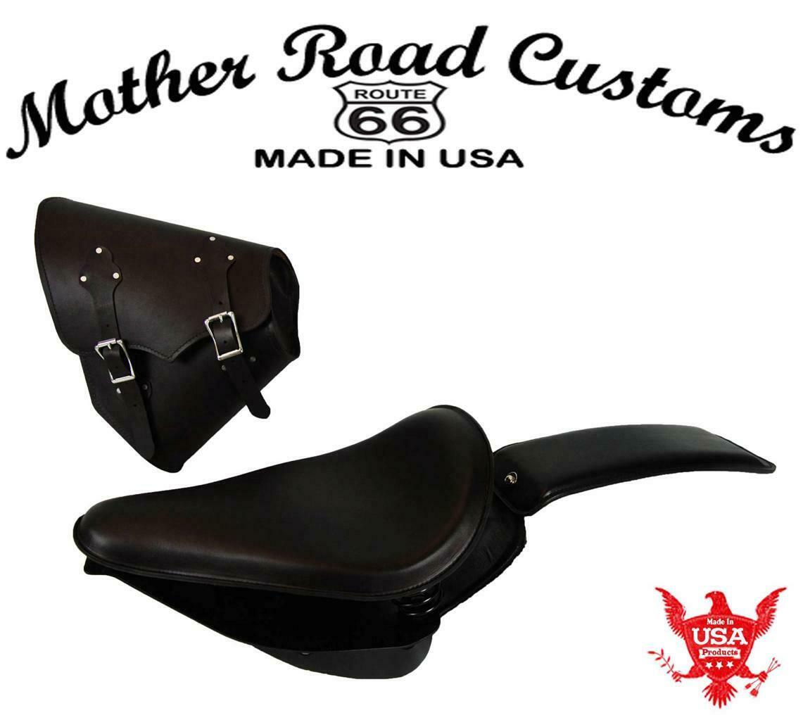 2000-2017 Harley Softail Spring Seat Pad Mounting Kit Saddle Bag Blk Leather  bs - Mother Road Customs