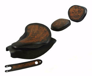 2014-2021 Indian Chief AntBrn Tooled Spring Seat Mounting Kit Pad Back Rest Bib bs