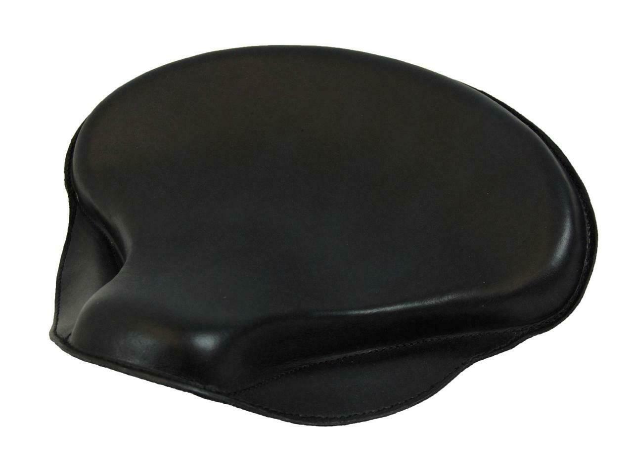 Triumph Bobber Solo Seat 2017-2020 15x14" Tractor Black Leather With Leg Skirts - Mother Road Customs