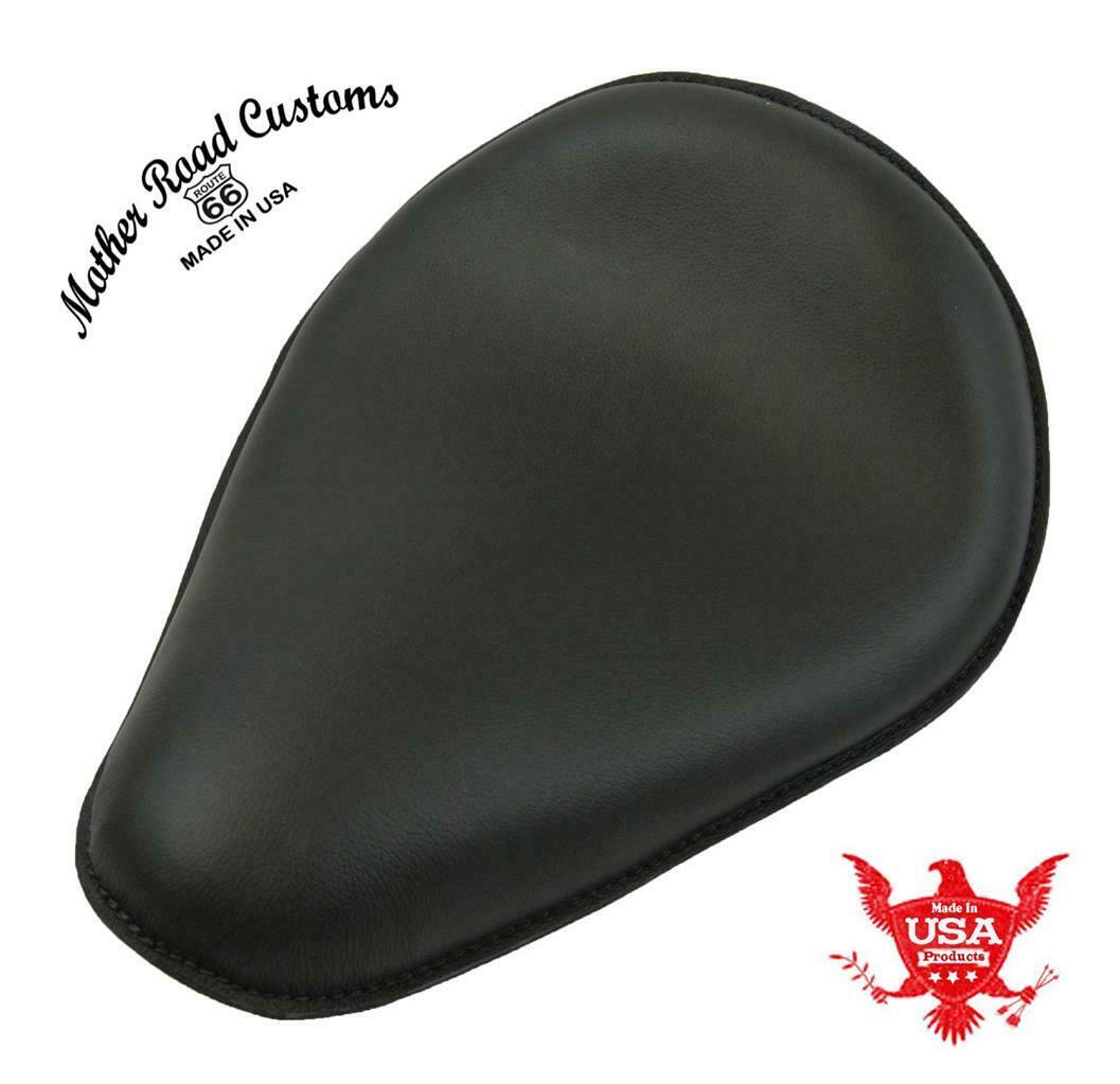 Spring Solo Seat Chopper Harley  10x13x1" Soft Black Leather Sportster Bobber