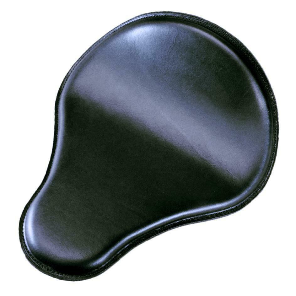 Seat Sportster Chopper Harley Honda Made In USA 12x13" Black Leather Flat Nose - Mother Road Customs