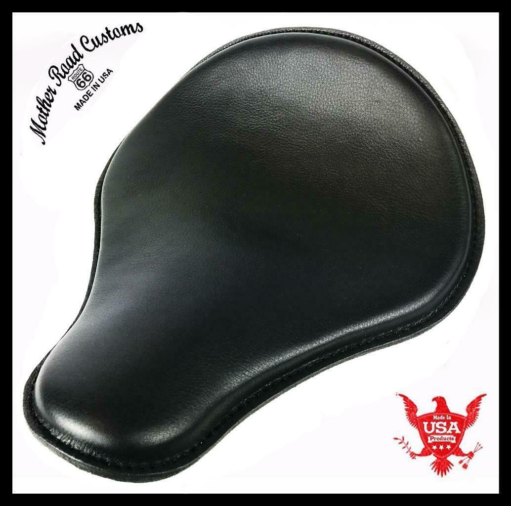 Spring Seat Chopper Bobber Harley Sportster Honda Yamaha 12x13 Black Leather - Mother Road Customs