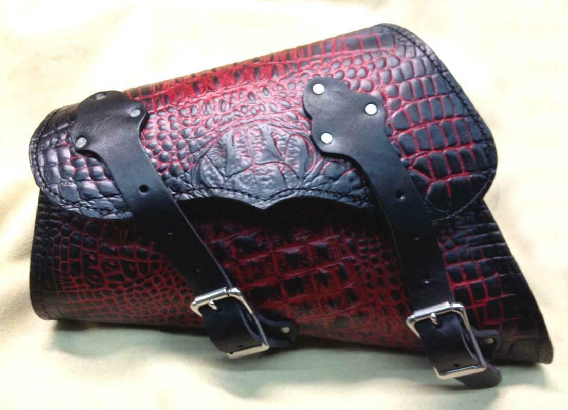1982-2020 Sportster Saddle Bag Ant Red Alligator Chopper Harley Fits all Models - Mother Road Customs