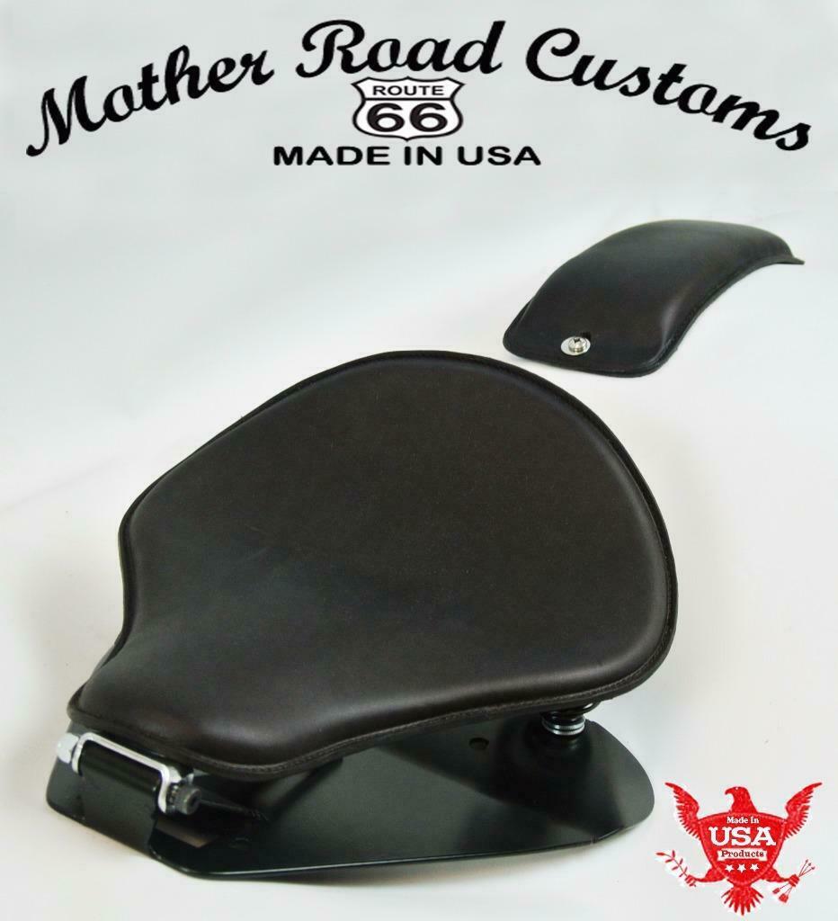 1998-2020 Yamaha V Star 650 Spring Black Leather Solo Seat P-Pad Mounting Kit bc - Mother Road Customs