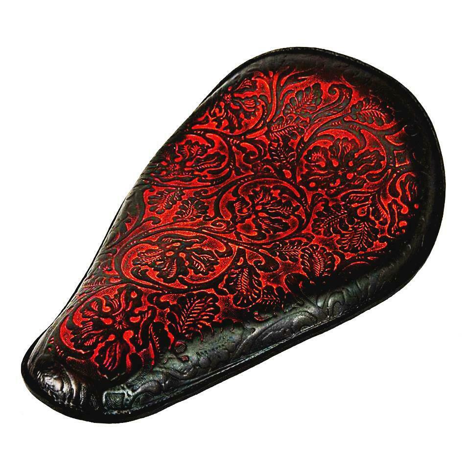 Spring Seat Harley Chopper Bobber Softail Dyna 11X16 AntR Oak Leaf Leather