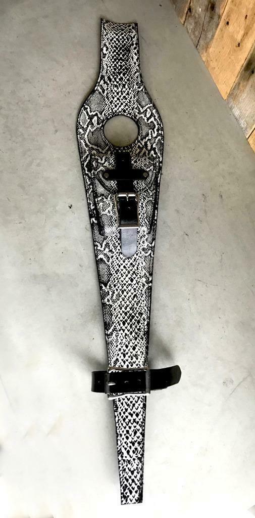 2010-2022 Sportster Harley Tank Bib With Pouch Ant White Snake Python Leather