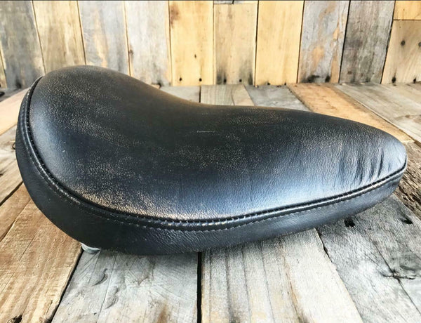 Vintage Blk Dist Leather Seat Spring Solo Chopper Harley Sportster