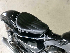 2010-2020 Harley Sportster Spring Solo Seat 10x13" Tuck Roll Leather Bobber bc - Mother Road Customs