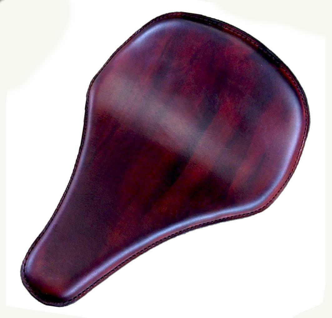 10x14 Spring Seat Chopper Harley Sportster Dyna Long Nose Brown Leather Made USA - Mother Road Customs