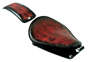 1982-2003 Harley Sportster Seat Ant Red Snake All Models Leather pad Kit USA bcs - Mother Road Customs