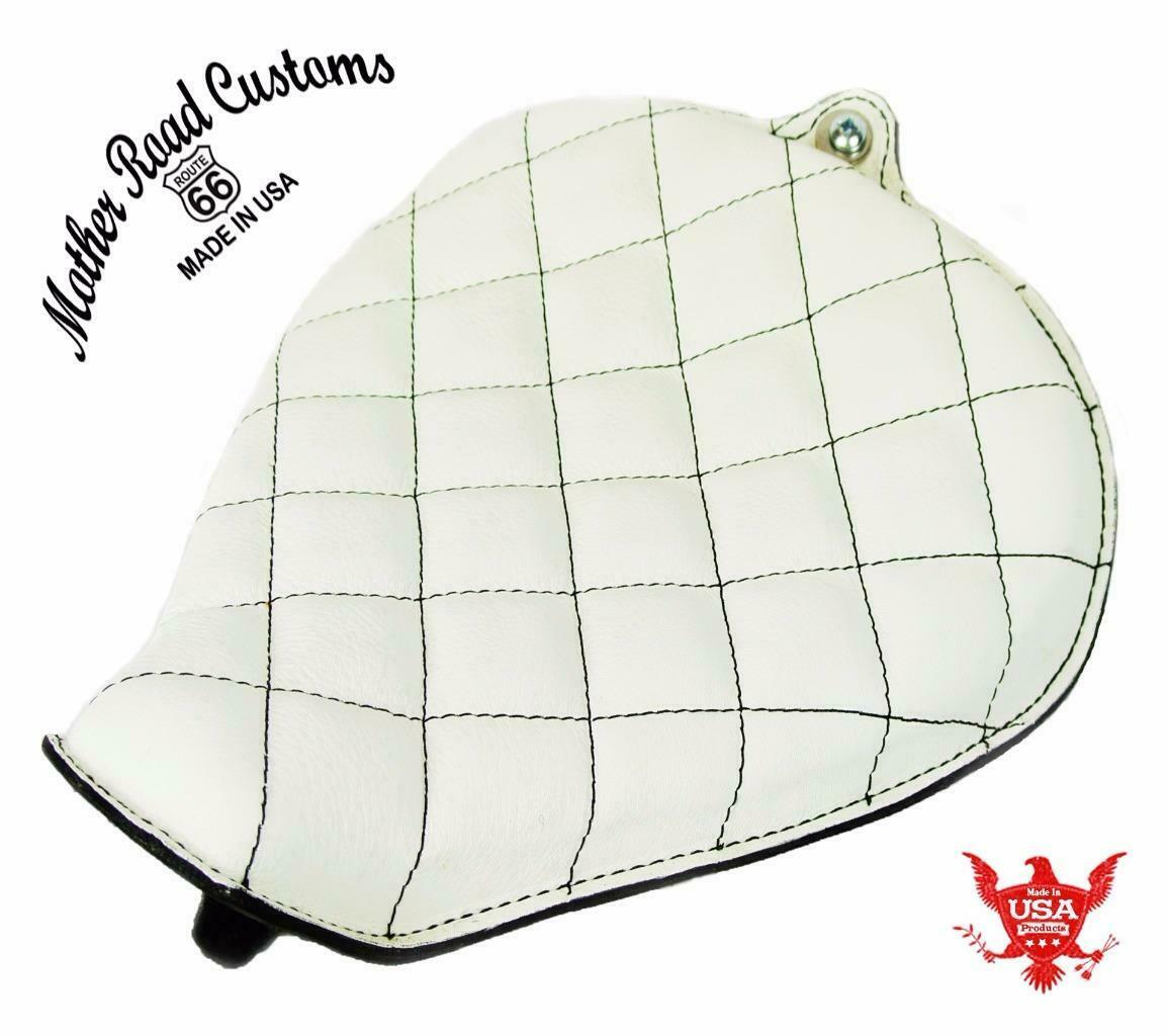 2010-2022 Sportster Harley On Frame Leather Seat White Black Stitch All Models