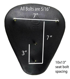 Spring Solo Seat Brass Rivets Harley Sportster Chopper 11x13 1/2" Brown Leather