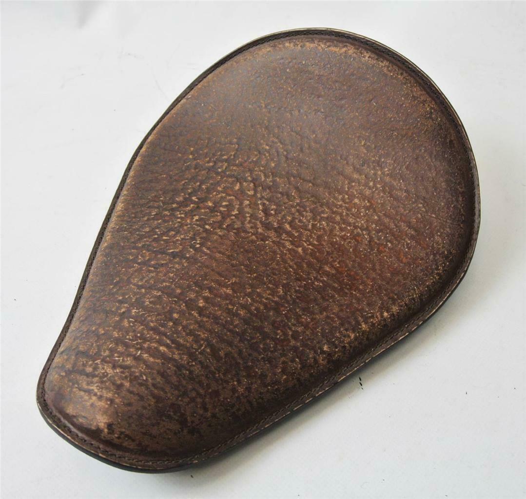 Spring Solo Seat Chopper Bobber Harley Sportster 10x13" Brown Dis Leather Honda