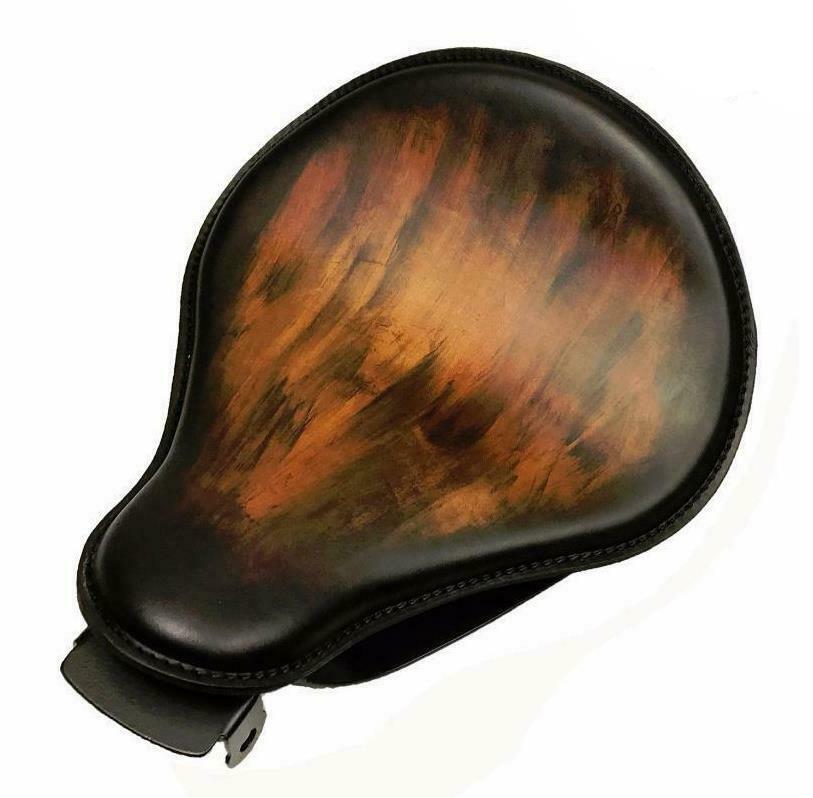 2007-2009 Harley Sportster Spring Seat Kit Smooth Antique Brown Leather bs - Mother Road Customs