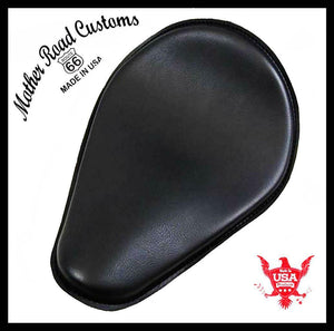 10x13 Blk Pleather Spring Solo Seat Chopper Harley Sportster Honda Yamaha Frame - Mother Road Customs