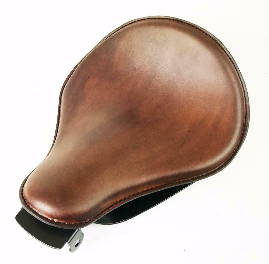 2010-2022 Sportster Harley Spring Solo Seat Mount Kit Smooth Brown Leather bcs