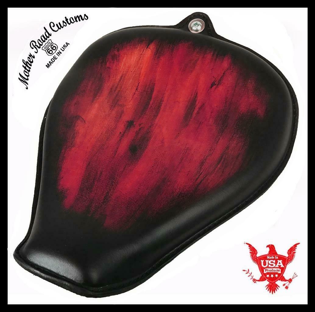 2010-2022 Sportster Harley On The Frame Seat Smooth Ant Red Leather All Models