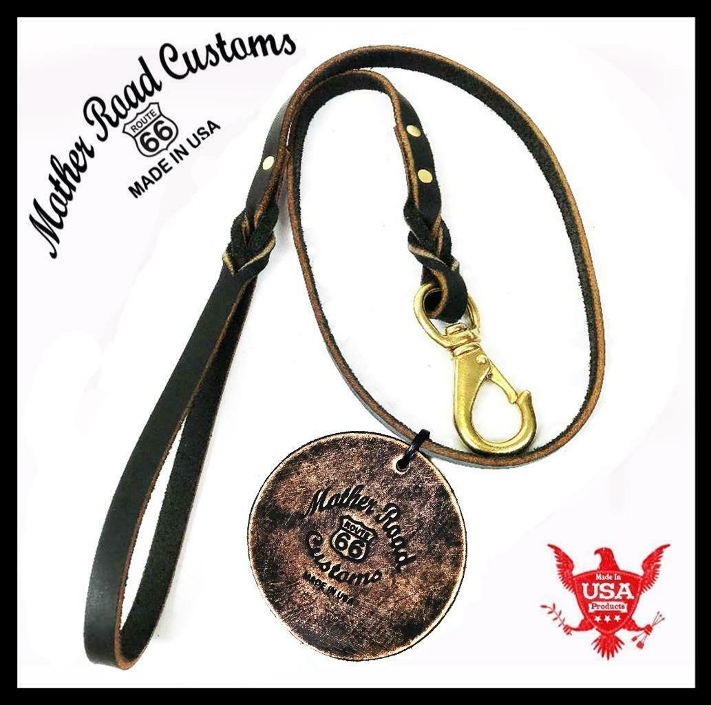 Leather Dog Leash 4' Braided Heavy Duty Dog Leather Leash for Large Medium Small - Mother Road Customs