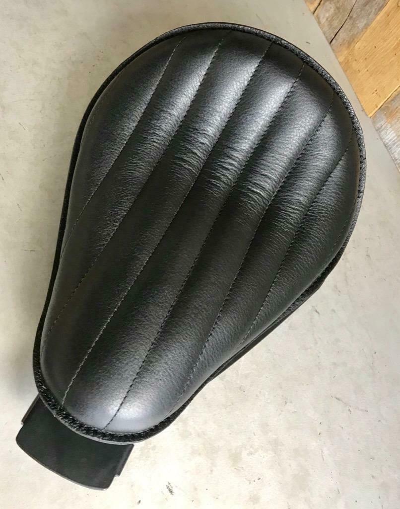 2010-2020 Harley Sportster Spring Solo Seat 10x13" Tuck Roll Leather Bobber bc - Mother Road Customs