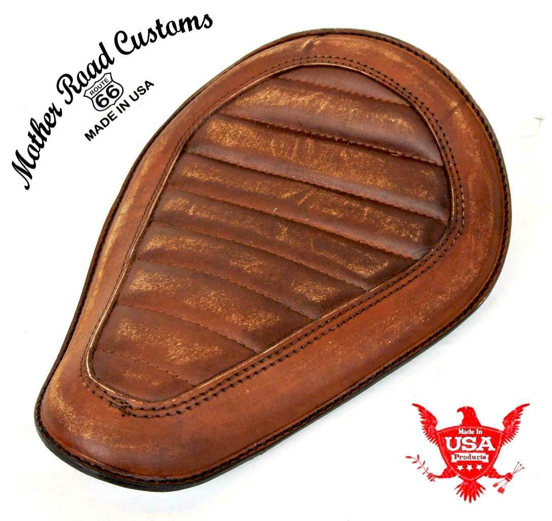 Window Tuck Seat Chopper Harley Sportster Bobber Mother Road Customs Brown Dist - Mother Road Customs